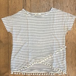 Striped white and black blouse/shirt